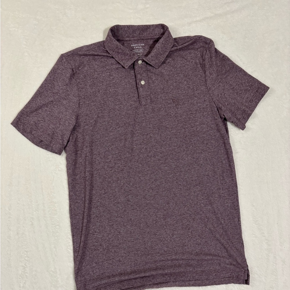 Y2K! American Eagle Outfitters Men's Purple Polo Shirt preppy casual Size Medium